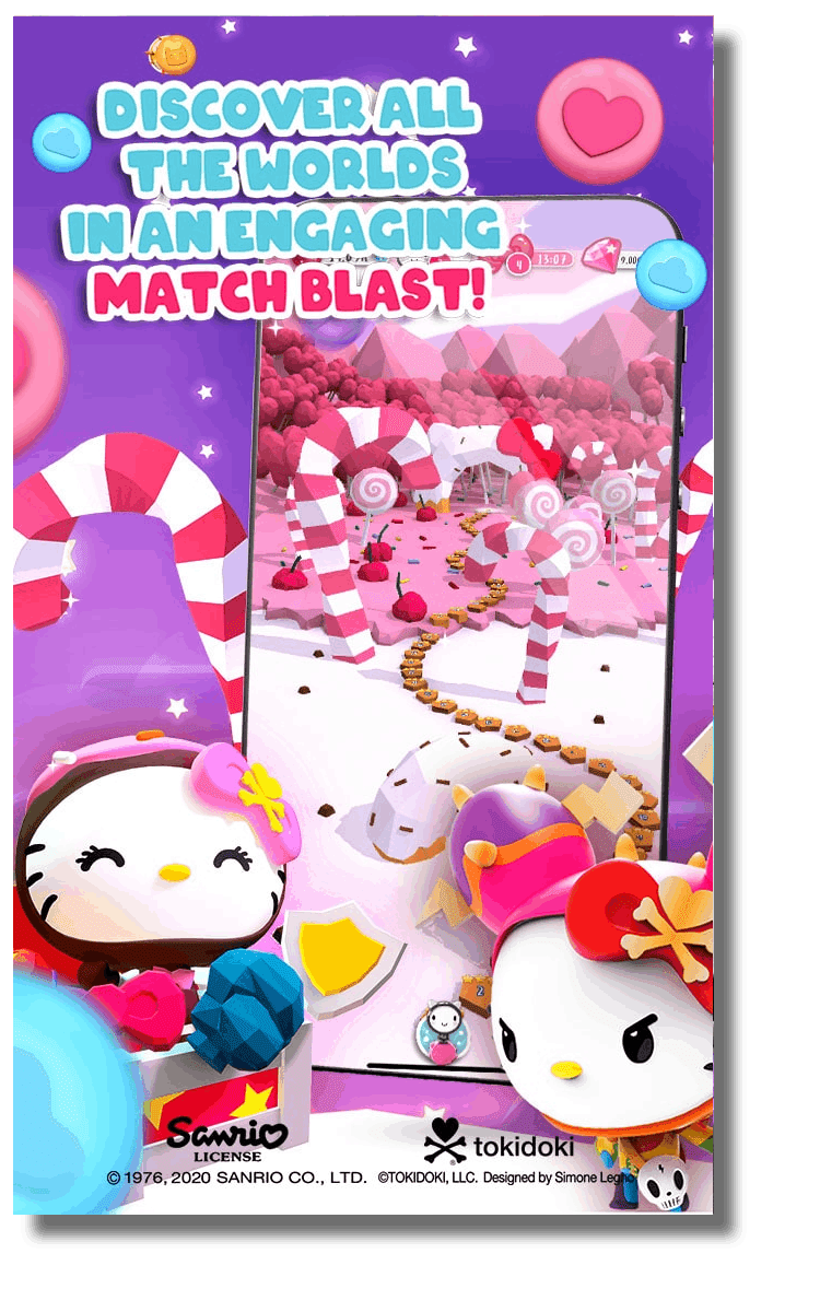 Globematcher feat tokidoki x Hello Kitty game play