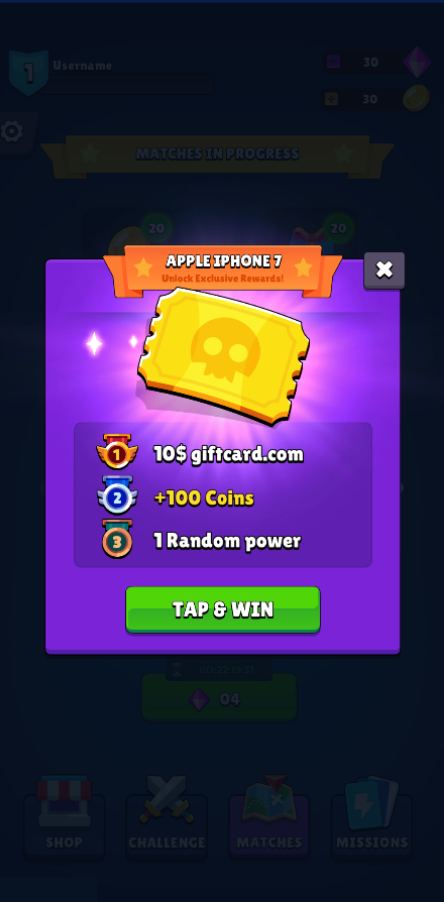 3 prizes tap and win